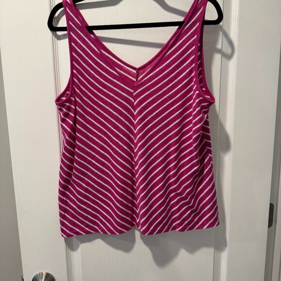 LOFT- Shimmer Stripe Tank Top- Size Large - Picture 2 of 2